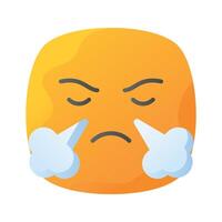 ha en se på detta kreativ ikon av frustrerad emoji, trendig stil vektor