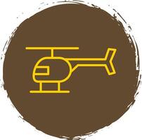 Hubschrauber Linie Kreis Aufkleber Symbol vektor