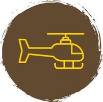 Hubschrauber Linie Kreis Aufkleber Symbol vektor