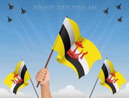 brunei darussalam flyger under den blå himlen vektor