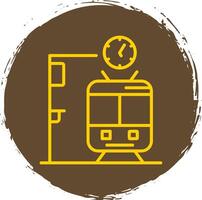 Metro Bahnhof Linie Kreis Aufkleber Symbol vektor