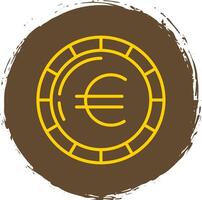 Euro Münze Linie Kreis Aufkleber Symbol vektor