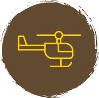 Hubschrauber Linie Kreis Aufkleber Symbol vektor