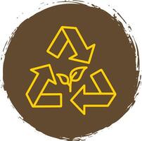 Recycling Linie Kreis Aufkleber Symbol vektor