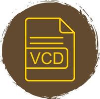 vcd Datei Format Linie Kreis Aufkleber Symbol vektor