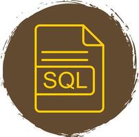 sql Datei Format Linie Kreis Aufkleber Symbol vektor