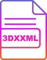 3dxxml Datei Format Linie Kreis Aufkleber Symbol vektor