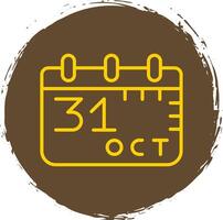 oktober 31: a linje cirkel klistermärke ikon vektor