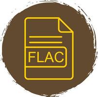 flac Datei Format Linie Kreis Aufkleber Symbol vektor