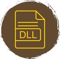 dll Datei Format Linie Kreis Aufkleber Symbol vektor