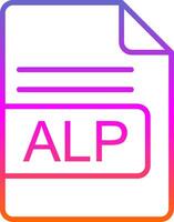 alp Datei Format Linie Kreis Aufkleber Symbol vektor