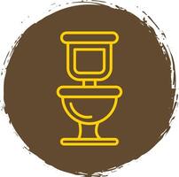 Toilette Linie Kreis Aufkleber Symbol vektor