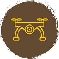 Kamera Drohne Linie Kreis Aufkleber Symbol vektor