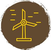 Wind Energie Linie Kreis Aufkleber Symbol vektor