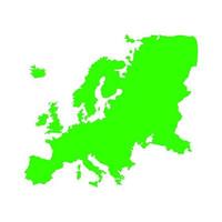 Europakarta på vit bakgrund vektor