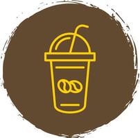 Kaffee Shake Linie Kreis Aufkleber Symbol vektor