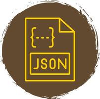 json Linie Kreis Aufkleber Symbol vektor