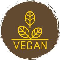 vegan Linie Kreis Aufkleber Symbol vektor