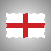 Englands flagga med akvarellmålad pensel vektor