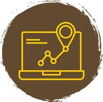 Geographisches Positionierungs System Navigation Linie Kreis Aufkleber Symbol vektor