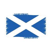 Skottlands flagga med akvarell målad pensel vektor