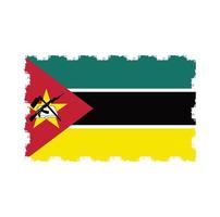 Mosambik-Flaggenvektor mit Aquarellpinselart vektor