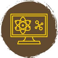 Computer Wissenschaft Linie Kreis Aufkleber Symbol vektor