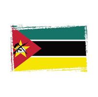 Mosambik-Flaggenvektor mit Aquarellpinselart vektor