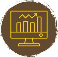 Analytik Linie Kreis Aufkleber Symbol vektor