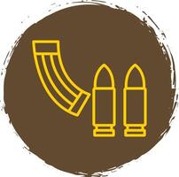 Munition Linie Kreis Aufkleber Symbol vektor