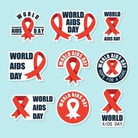 World Aids Day platta märken pack vektor