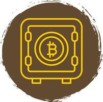 Bitcoin Lager Linie Kreis Aufkleber Symbol vektor