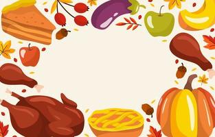 Thanksgiving-Dinner-Elemente-Hintergrund vektor