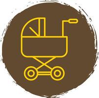 Baby Kinderwagen Linie Kreis Aufkleber Symbol vektor