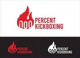 100 Prozent Kickbox-Logo oder Symboldesign-Vektorbildvorlage vektor