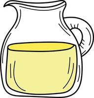 gelbe Limonade im Glasjag. frisches Sommergetränk. isoliertes handgezeichnetes Bild. Entgiftung und gesundes Leben.