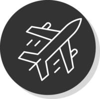 Flugzeug Linie Schatten Kreis Symbol Design vektor