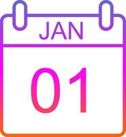 Januar Linie Gradient Symbol Design vektor