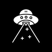 UFO glyf omvänd ikon design vektor