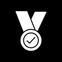 Medaille Glyphe invertiert Symbol Design vektor