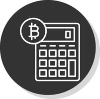 bitcoin kalkylator linje skugga cirkel ikon design vektor