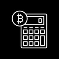 Bitcoin Taschenrechner Linie invertiert Symbol Design vektor