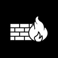 Firewall Glyphe invertiert Symbol Design vektor