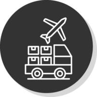 logistisk service leverantör linje skugga cirkel ikon design vektor