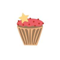 jul cupcake och muffins, illustration i pastellfärger vektor