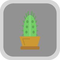kaktus platt runda hörn ikon design vektor