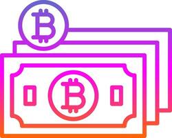 Bitcoin Kasse Linie Gradient Symbol Design vektor