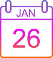 Januar Linie Gradient Symbol Design vektor