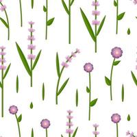 Vektor nahtlose Muster mit Papier geschnitten rosa Blumen auf weißem Hintergrund. sich wiederholender Hintergrund mit für Grußkarten, Briefpapier, Geschenkpapier