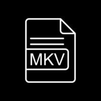 mkv fil formatera linje omvänd ikon design vektor